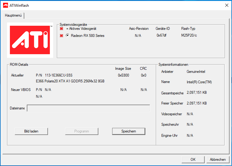 SAPPHIRE Radeon RX 580 8GB Nitro changing the BIOS part number